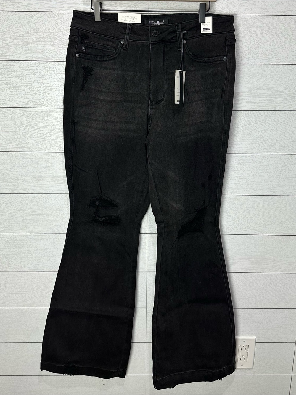 NWT Judy Blue Black High Rise Flare Jeans 16W